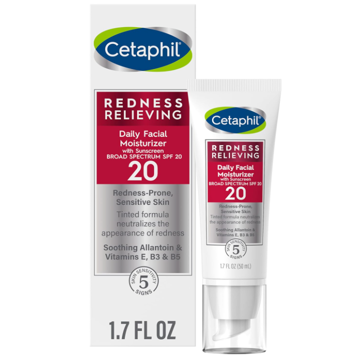 Crema de Fata, Cetaphil, Redness Relieving Daily, pentru Ameliorarea Simptomelor de Roseata si Iritatie ale Fetei, SPF 20, 50ml