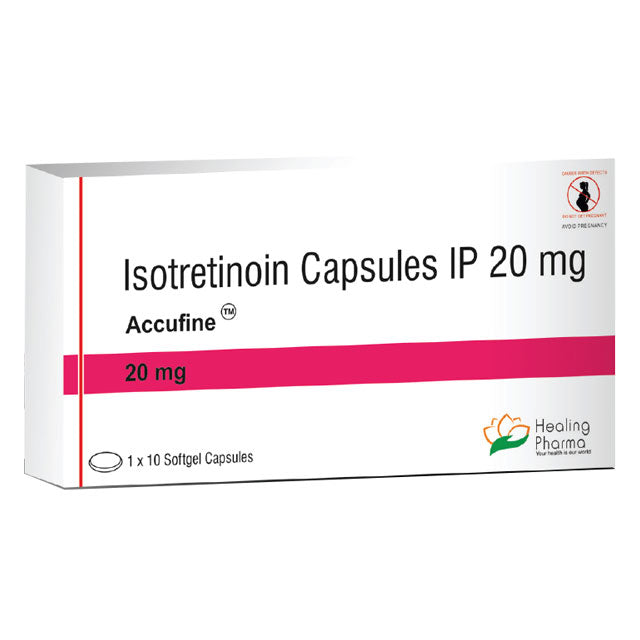 Supliment, Healing Pharma, Accufine, Adjuvant in Tratamentul Acneei, Isotretinoin 20mg, 10 capsule