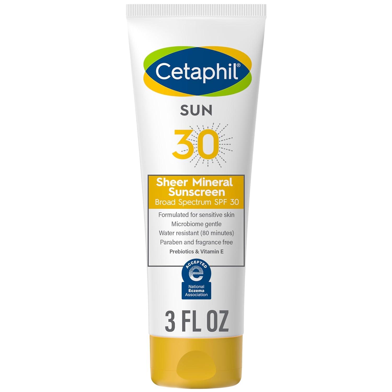 Crema Protectie Solara, Cetaphil, Sheer Mineral Sunscreen, pentru Fata si Corp, pentru Piele Sensibila, cu Oxid de Zinc, impotriva UVA si UVB, SPF 30, 89ml