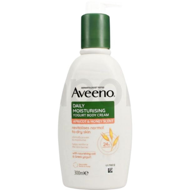 Loțiune Corp, Aveeno, Daily Moisturising, Hidratare, Catifelare, Aromă Iaurt & Caise & Miere, 300 ml