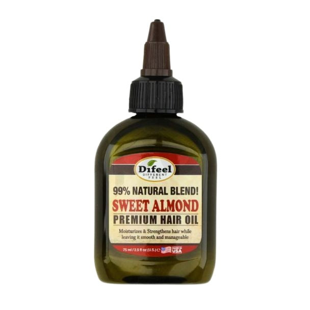 Ulei pentru păr, Difeel, Ulei de Migdale Dulci Natural Premium, Hidratare, Catifelare, Strălucire, 75 ml