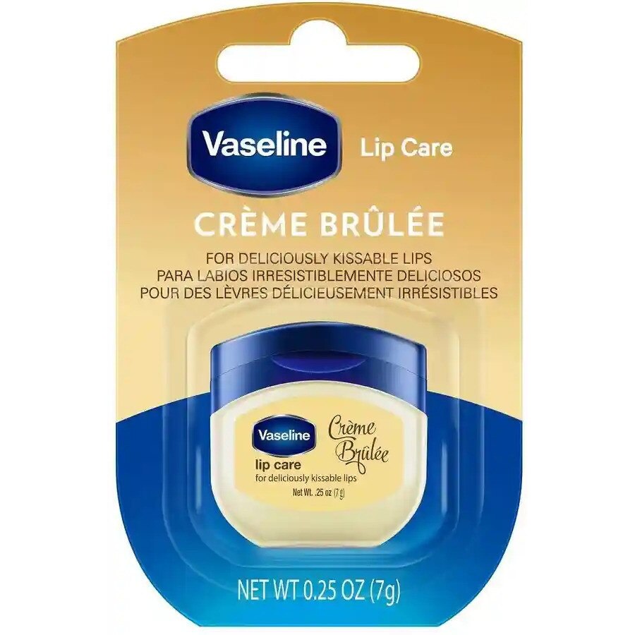 Balsam de Buze, Vaseline, Creme Brulee, Ofera Hidratare Intensa si Protectie, din Vaselina Pura, cu Aroma Delicioasa, 7gr