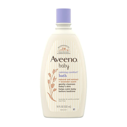 Baie copii, Aveeno, Calming Comfort, Aromă lavandă & vanilie, Fără lacrimi, 532 ml