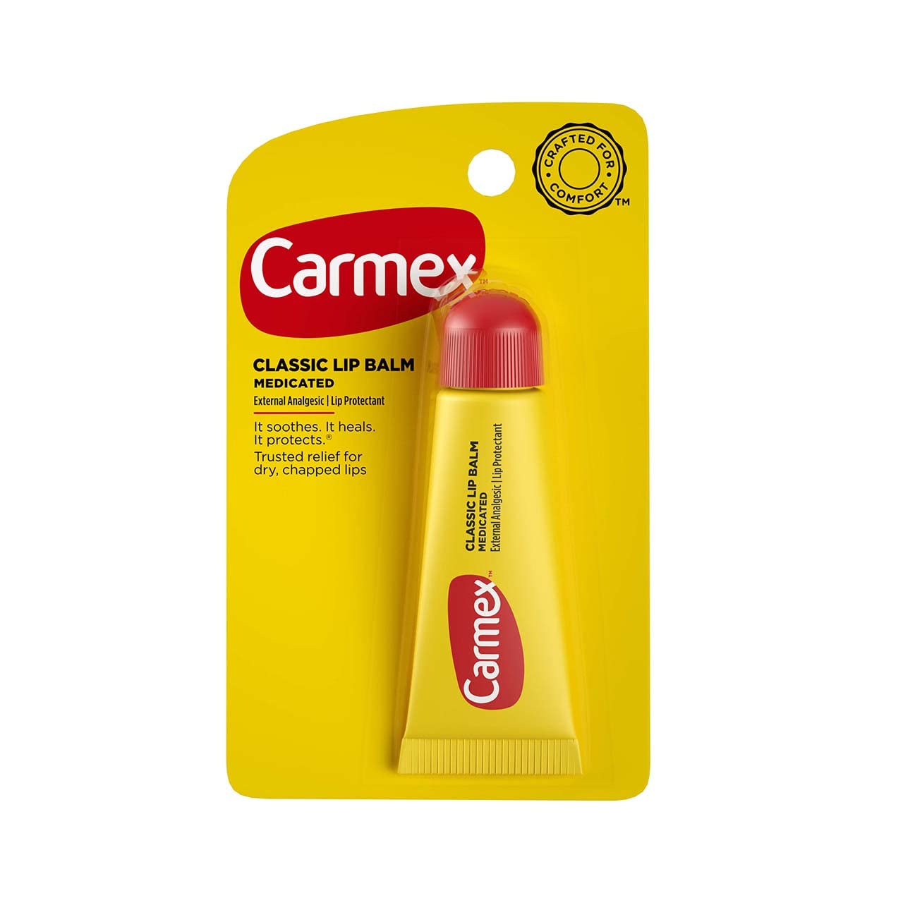 Balsam de buze, Carmex, Clasic, Tub, Hidratare profundă, Confort imediat, Protecție împotriva uscării, 10 g