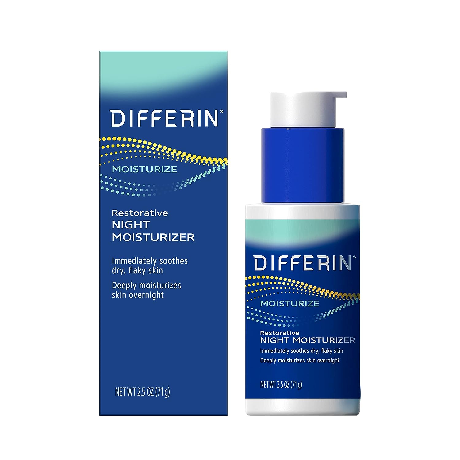 Crema de Fata, Differin, Restorative Night Moisturizer, de Noapte, cu Acid Hialuronic, pentru Ten Sensibil cu Tendinta Acneeica, 71gr