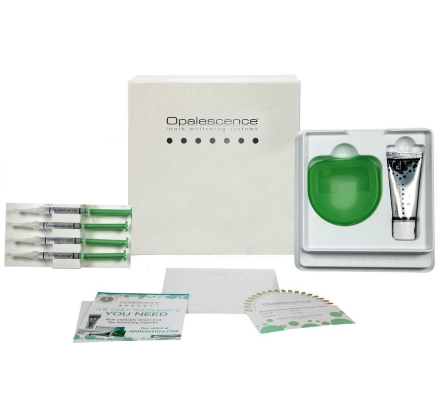Kit Albirea Dintilor, Opalescence PF Menta, 4x seringi 1.2ml, 16% peroxid carbamida, Mulaje, Pasta, Cutie Incluse