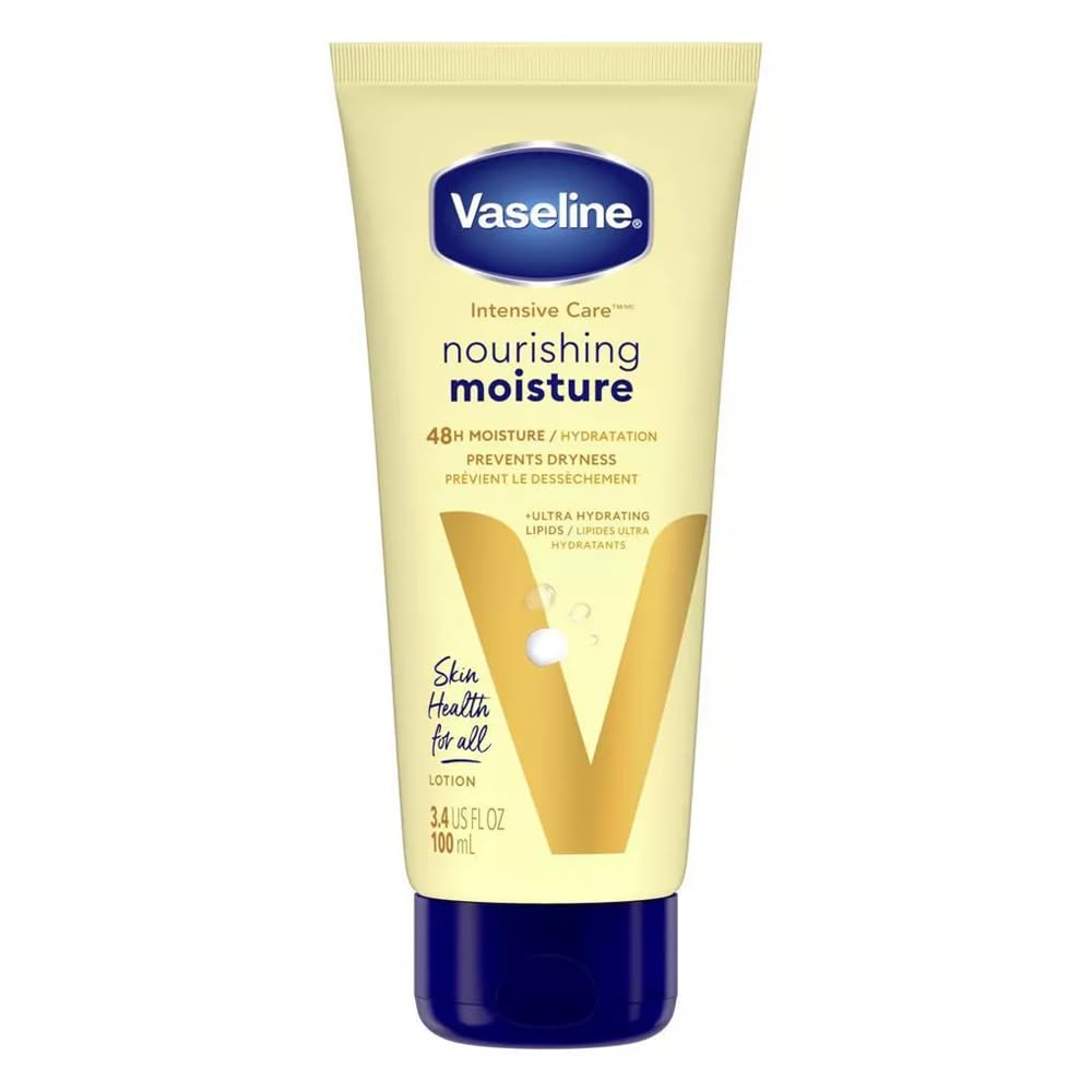 Loțiune de Corp, Vaseline, Intensive Care Nourishing Moisture, Hrănire profundă a pielii uscate, Hidratare intensă și elasticitate îmbunătățită, 100 ml