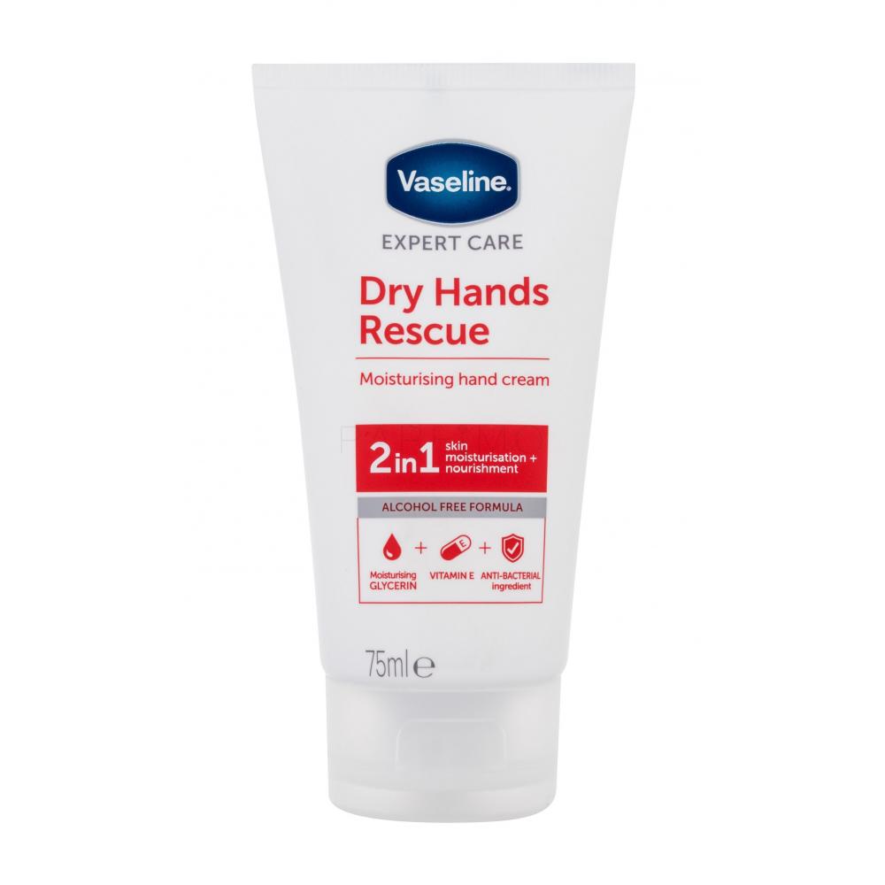 Crema de Maini, Vaseline, Dry Hands Rescue, cu Glicerina si Vitamina E, impotriva Pielii Uscate, 75 ml