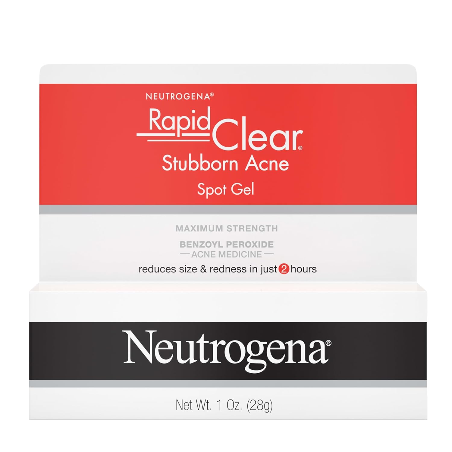 Gel de Fata, Neutrogena, Stubborn Acne, Spot Gel, Anti-Acnee, cu 10% Peroxid de Benzoil, Tratament Local, Reduce Vizibil Roseata si Inflamatia, 28gr
