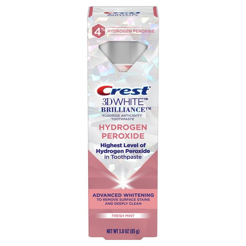 Pasta de Dinti, Crest, 3D White, Brilliance, 4% Peroxid de Hidrogen, Albire Intensiva, 85 gr