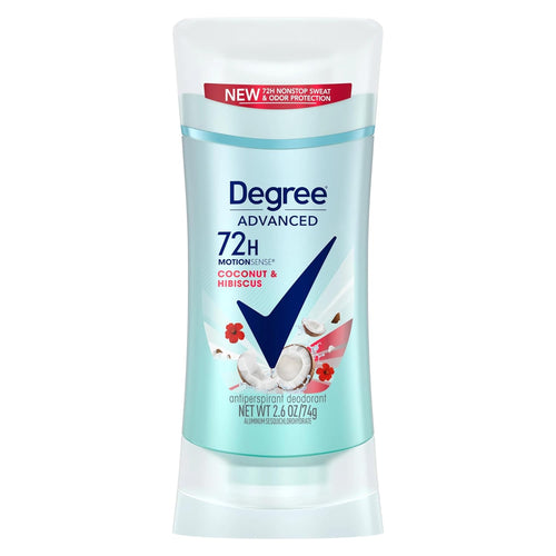 Deodorant antiperspirant, Degree, MotionSense, Cocos & Hibiscus, Protecție 48h, Prospețime tropicală, Control miros, 76 g