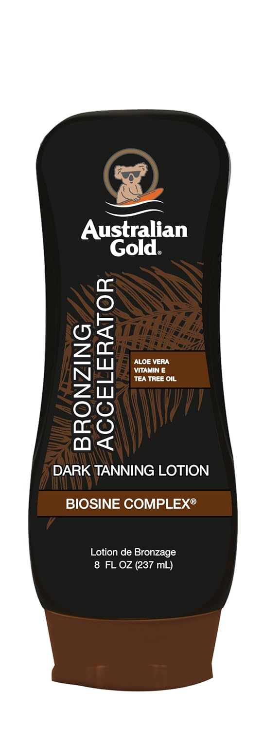 Loțiune accelerator bronzant, Australian Gold, Dark Tanning, 8 oz (236 ml), Ambalaj nou