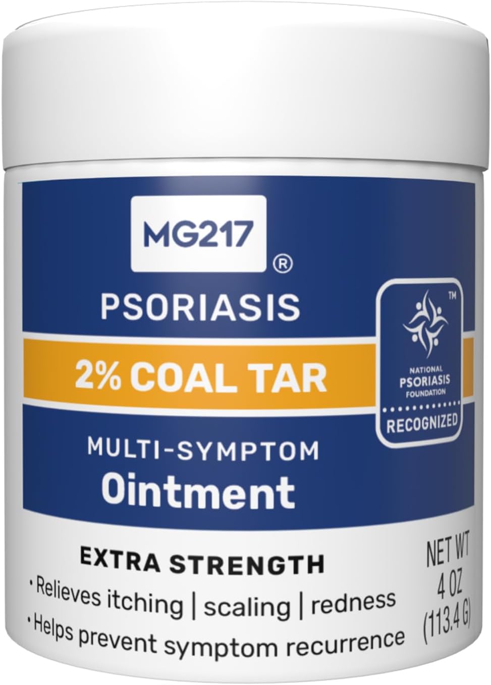 Unguent pentru psoriazis, MG217, 2% coal tar, Extra Strength, Multi-symptom relief, Vitamine A, D & E, Cruelty-free, 4 oz