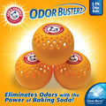 Set Dezodorizant, Arm&Hammer, Odor Busterz Balls, Clean Burst, Ideal pentru Spatii Inchise, Neutralizeaza Mirosurile Neplacute, cu Bicarbonat de Sodiu, 3 buc