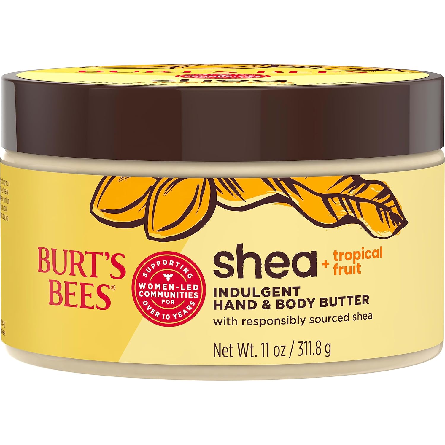 Unt mâini și corp, Burt's Bees, Shea + fructe tropicale, Non-gras, Bogat în antioxidanți, Natural, 310 g