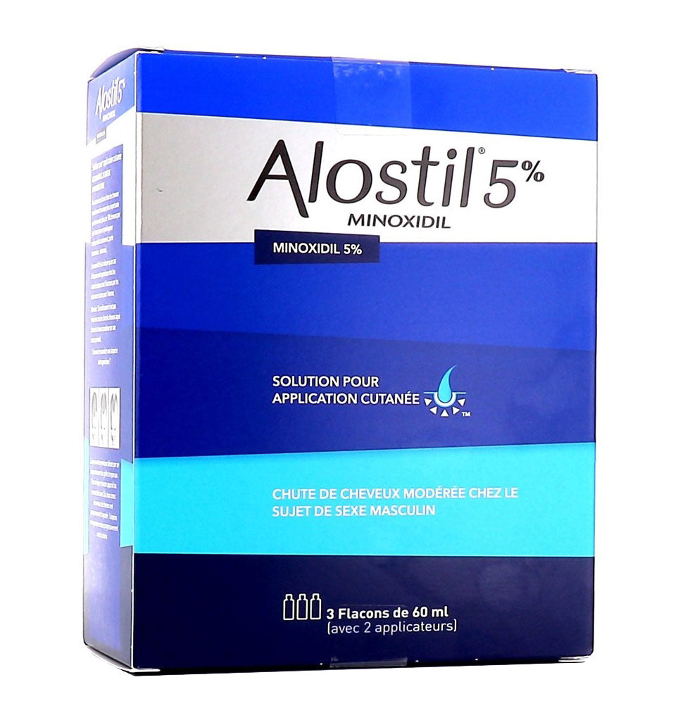 Solutie Cresterea Parului, Johnson & Johnson, Alostil, Minoxidil 5%, Pipeta Inclusa, 3x 60ml