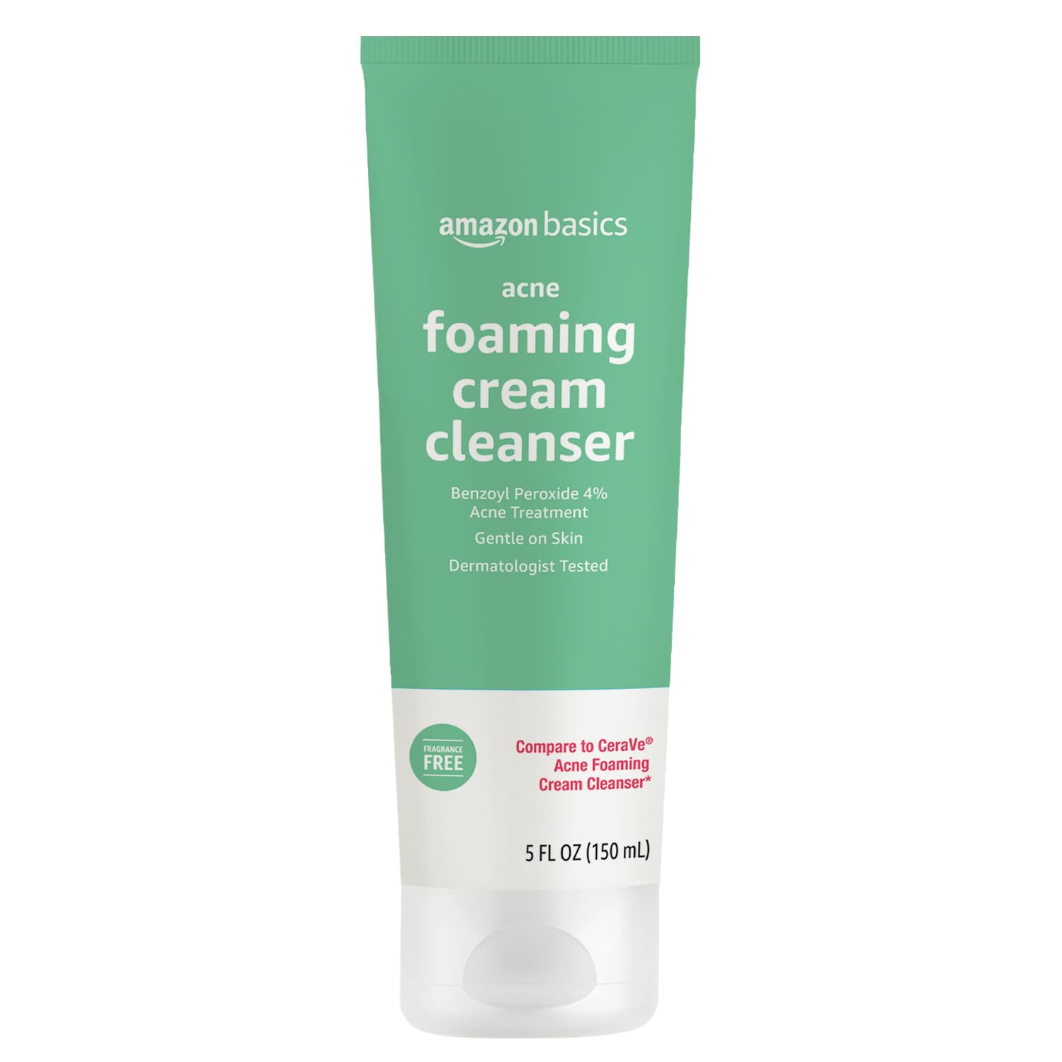 Spuma de Curatare, Amazon Basics, impotriva Acneei si Eruptilor Cutanate, Previne Formarea Cosurilor, pentru Ten Sensibil, cu Peroxid de Benzoil 4%, 150ml