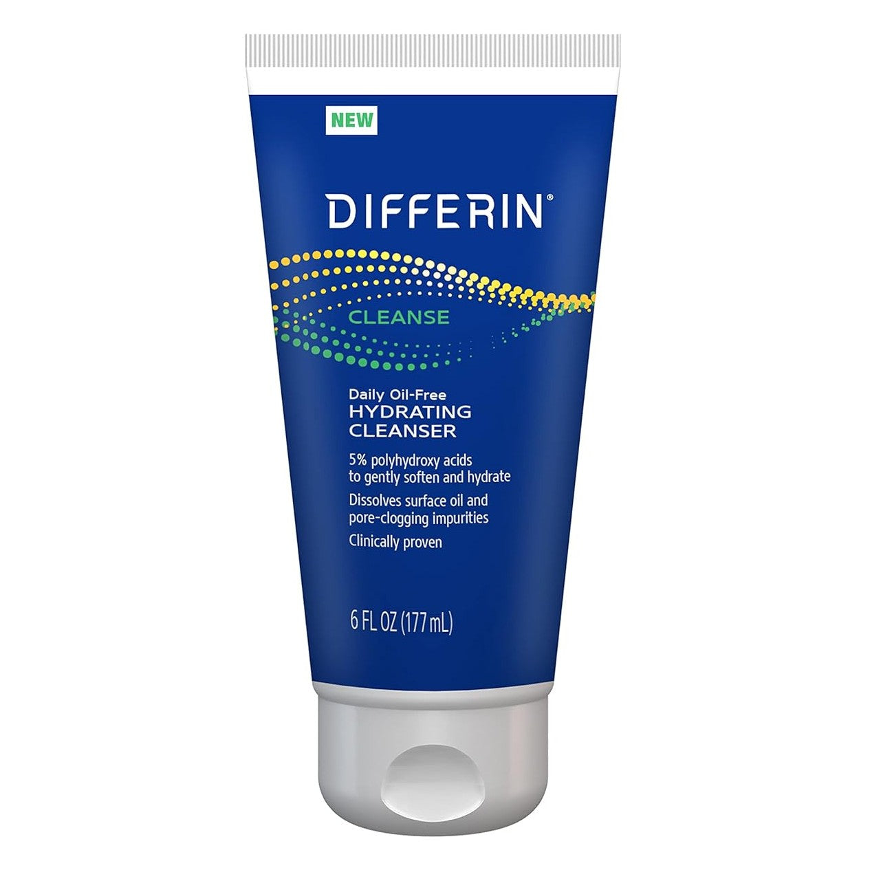 Gel de Curatare, Differin, Daily Hydrating Cleanser, impotriva Acneei si Eruptilor Cutanate, cu Acizi Exfolianti PHA 5%, Formula fara Ulei, 177ml