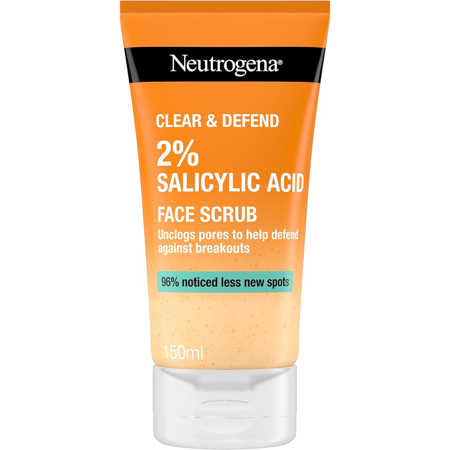 Gel de Fata, Neutrogena, Clear & Defend, Efect Exfoliant, Curata Porii in Profunzime, cu Micro-Particule Exfoliante, cu Acid Salicilic 2%, 150ml