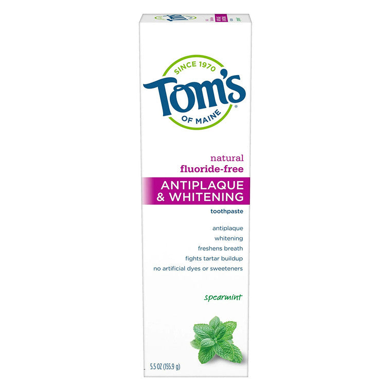 Pastă de dinți, Toms Of Maine, Antiplaque și Whitening, Spearmint, 5.5 Oz (156 g)