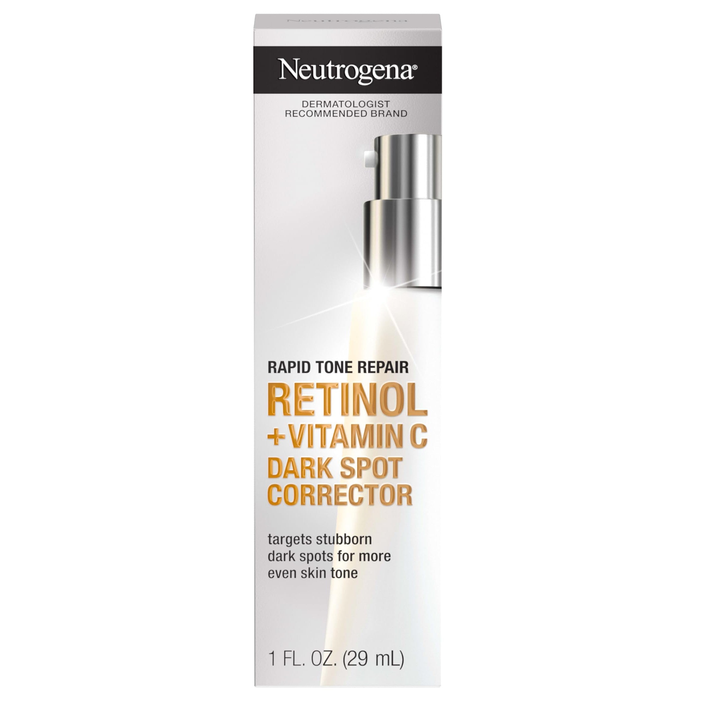 Ser de Fata, Neutrogena, Rapid Tone Repair, Dark Spot Corrector, Reduce Petele Pigmentare si Uniformizeaza Tonul Pielii, cu Retinol si Vitamina C, 29ml