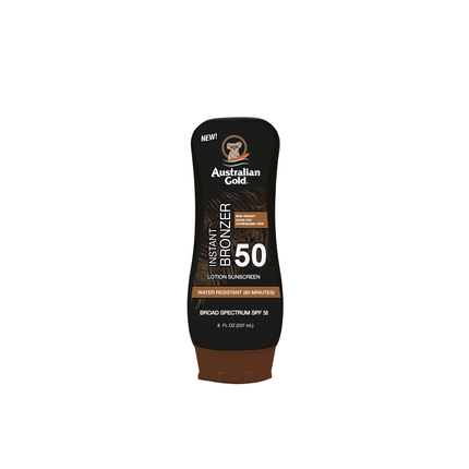 Loțiune Protecție Solară, Australian Gold, Bronzer SPF 50, Protecție Solară, Bronz Instant, Protecție UVA/UVB, 237 ml