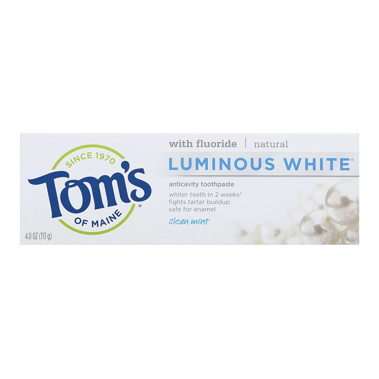 Pastă de dinți, Tom's of Maine, Luminous White, Clean Mint, Albire delicată, Strălucire, 113 g