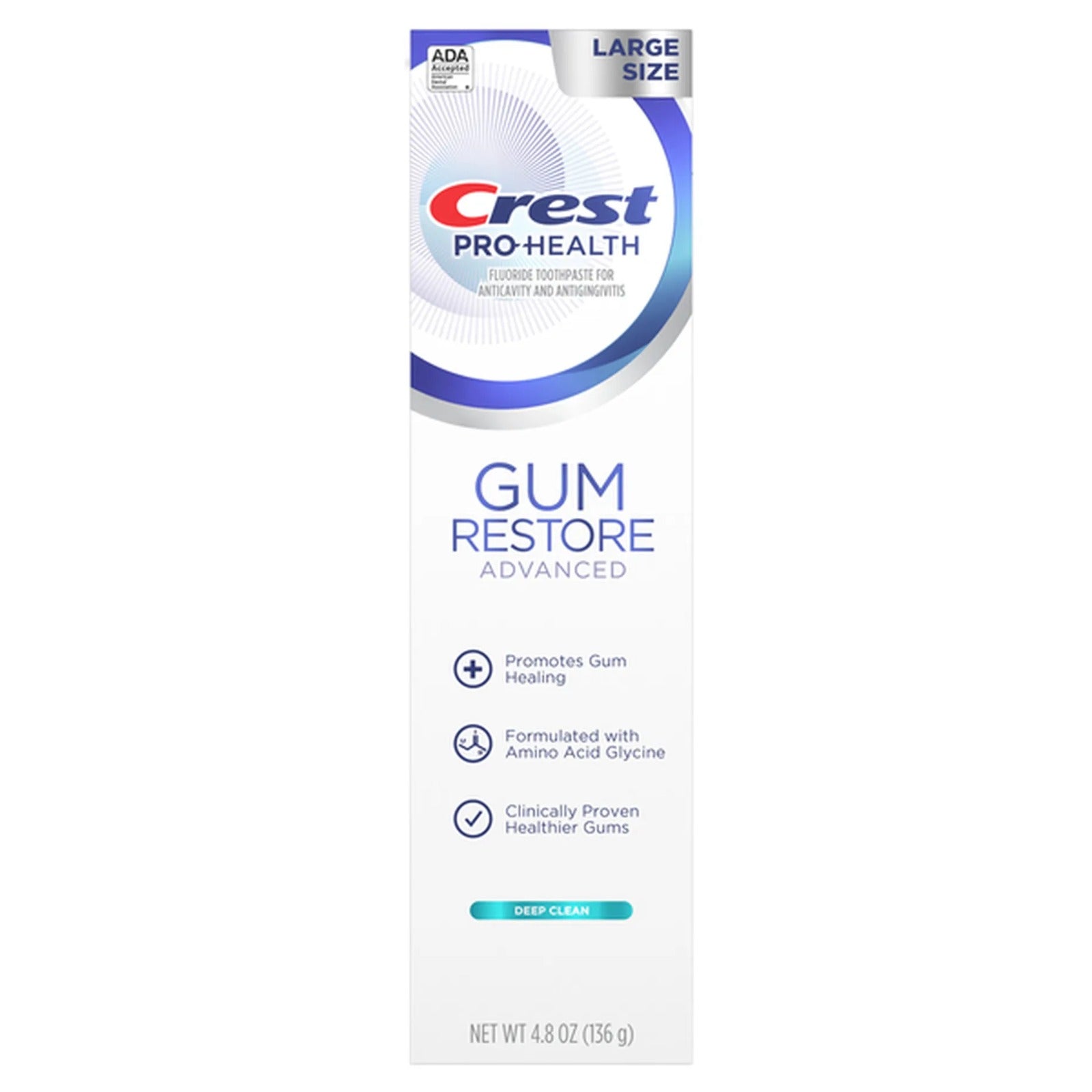 Pasta de Dinti, Crest, Pro-Health, Gum Restore Advanced, Deep Clean, Protejeaza si Regenereaza Densitatea Smaltului, 136gr