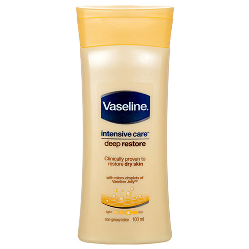 Loțiune de Corp, Vaseline, Deep Restore, Hidratare intensă de lungă durată, Piele catifelată și revitalizată, 100 ml