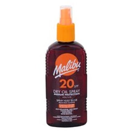 Spray ulei uscat, Malibu, SPF 20, Protecție medie, Finish non-gras, Bronz uniform, 200 ml