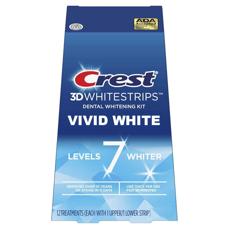 Benzi Albirea Dintilor, Crest, 3D White, New Vivid White, 9% Concentratie, Cutie 12 Plicuri, 24 Benzi