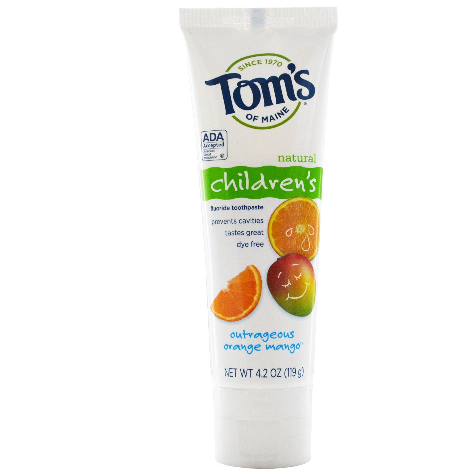 Pasta de Dinti, Tom's of Maine, Outrageous Mango, Aroma Mango, Cu Fluor, Copii 8+ ani, 119gr