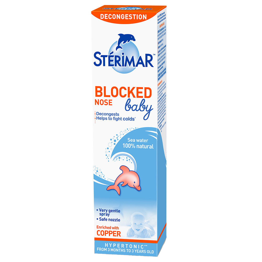 Spray Nazal, Sterimar, Baby, Blocked, Hipertonic, Curatare Eficienta in Cazul Racelii si Rinofaringitei, 100ml
