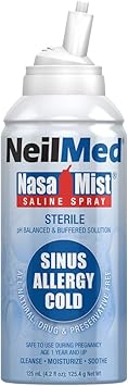 Spray nazal salin izotonic, NeilMed, NasaMist, Utilizare zilnică, Hidratare nazală, Confort, 125 ml