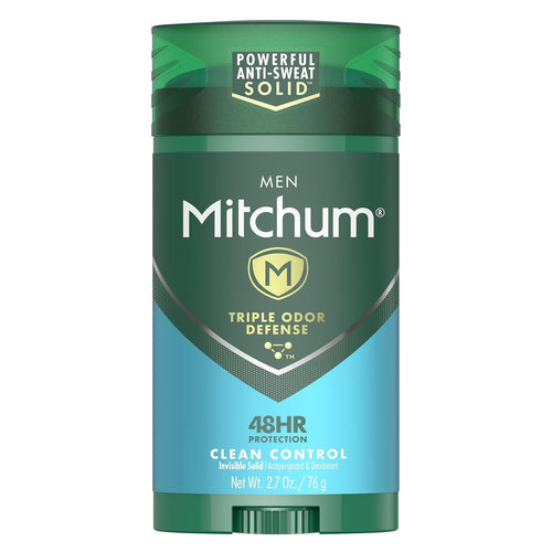 Deodorant antiperspirant, Mitchum, Triple Odor Defense, Invisible Solid, Clean Control, 76 g