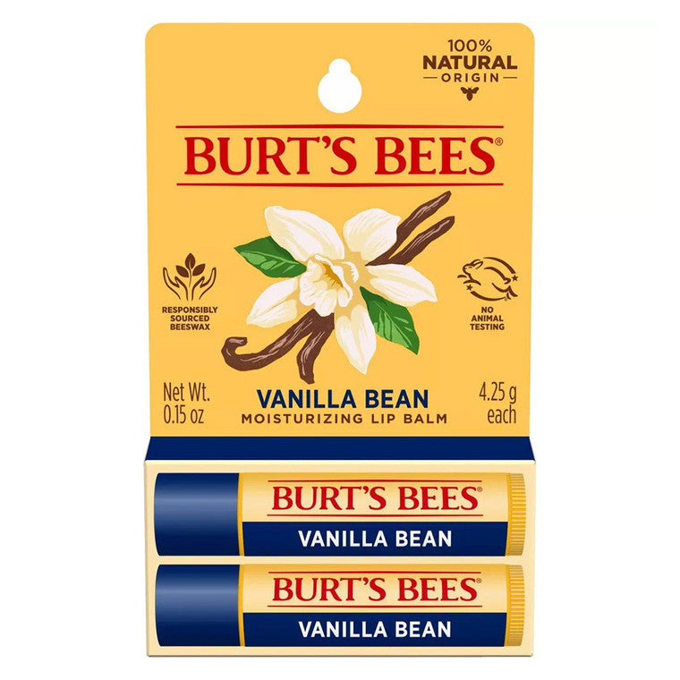 Balsam de buze, Burt's Bees, Vanilla Bean, Hidratare și înmuiere a buzelor, Set 2 tuburi x 4.25 g