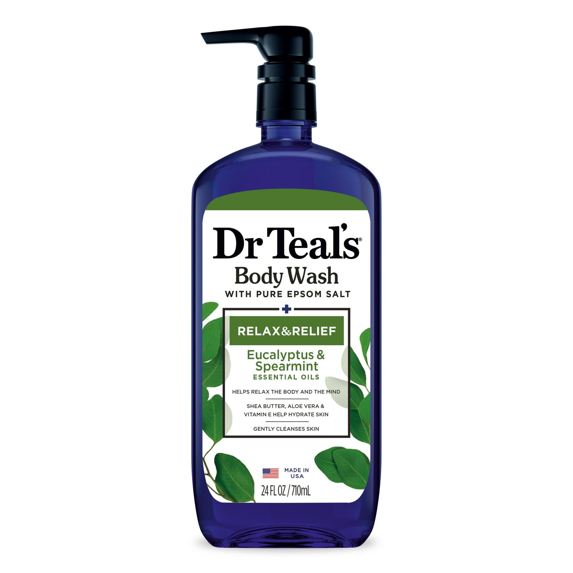 Gel de Dus, Dr. Teal's, Relax & Relief, Curata Delicat, Hidrateaza si Revigoreaza Pielea, cu Sare Epsom, 710ml