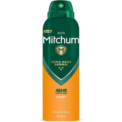 Deodorant Spray Antiperspirant, Mitchum Men, Triple Odor Defense Sport, Protecție 48h, Performanță, 200 g