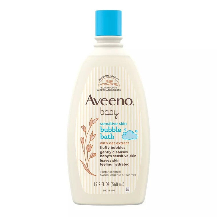 Baie spumantă, Aveeno, Pentru piele sensibilă, Extract de ovăz, Curățare delicată, Calmare, 500 ml