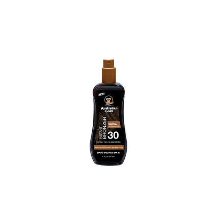 Gel Spray Protecție Solară, Australian Gold, SPF 30 Instant Bronzer, Protecție Solară, Bronz Instant, Hidratare, 237 ml