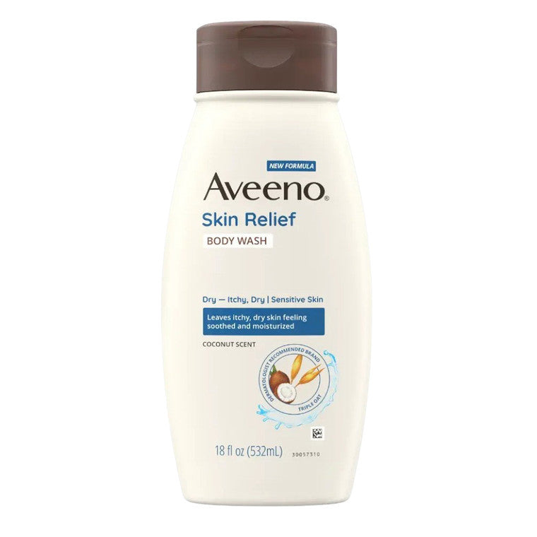 Gel de duș, Aveeno, Skin Relief, Parfum cocos, Calmare & hidratare piele uscată, 532 ml