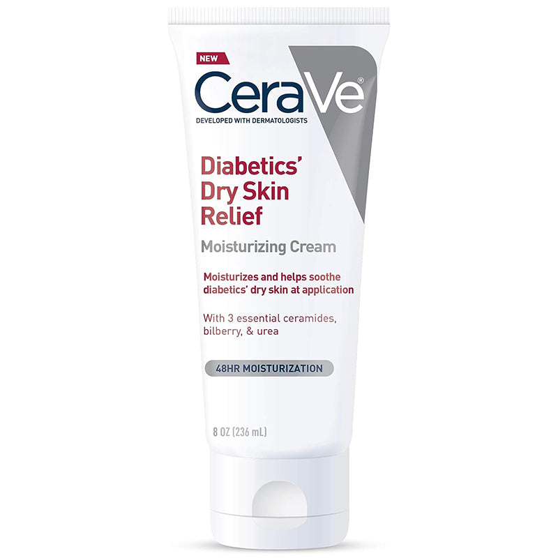 Crema de Fata si Corp, CeraVe, Diabetic's Dry Skin, pentru Hidratare Intensa, impotriva Pielii Uscate Cauzate de Diabet, cu Ceramide si Uree, fara Parfum si Parabeni, 236ml