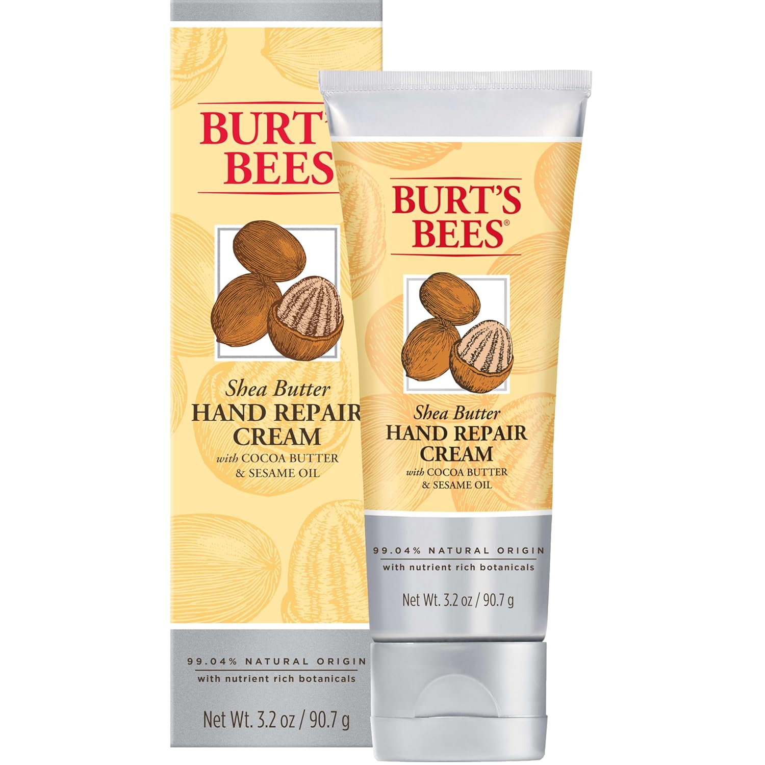 Cremă de mâini, Burt's Bees, Shea Butter, Reparatoare, Hrănire intensă, Piele catifelată, 90 g