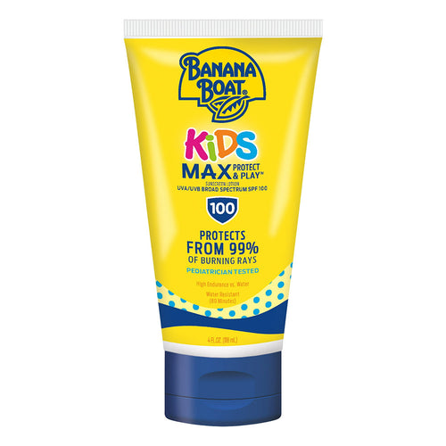 Loțiune protecție solară pentru copii, Banana Boat Kids Max Protect & Play, SPF 100, Protecție foarte ridicată, 118 ml