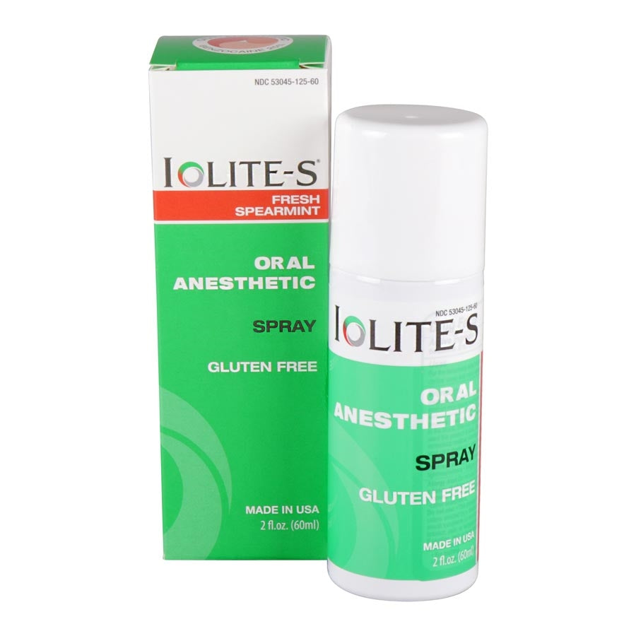 Spray Anestezic, Dharma Research, Iolite-S, Cu Xilitol, Benzocaina 20%, fara Gluten, Aroma Menta, 60ml