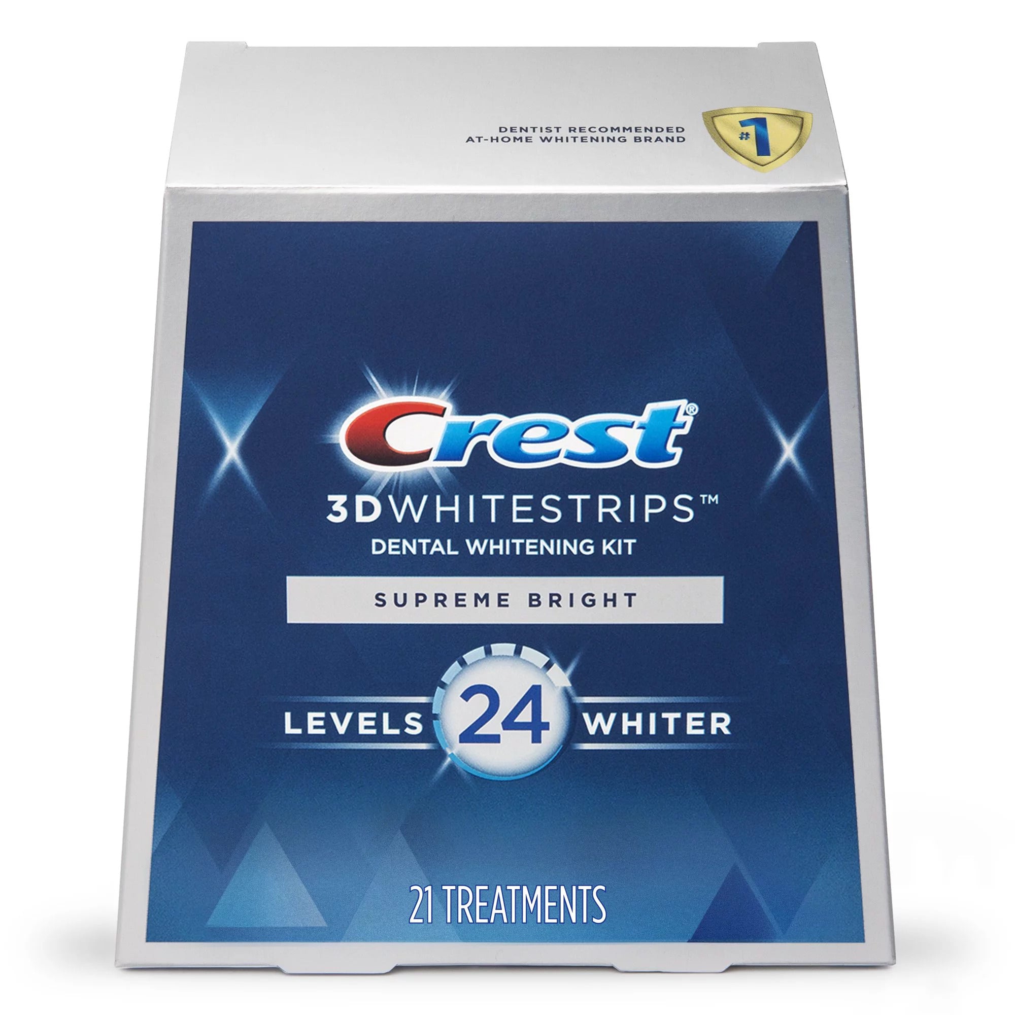 Benzi pentru albirea dintilor Crest 3D White Whitestrips Supreme Bright, Tratament Complet 21 de zile (42 de benzi)