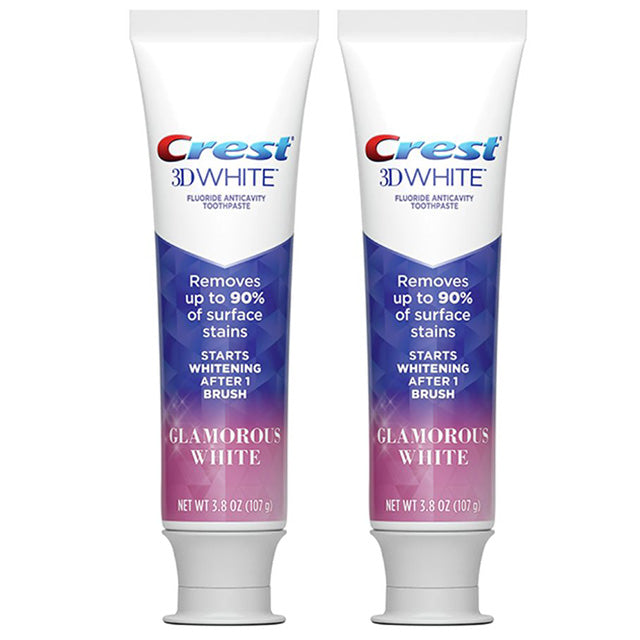 Set 2x Paste de Dinti, Crest, 3D White, Glamorous White, pentru Albirea Dintilor, 107gr