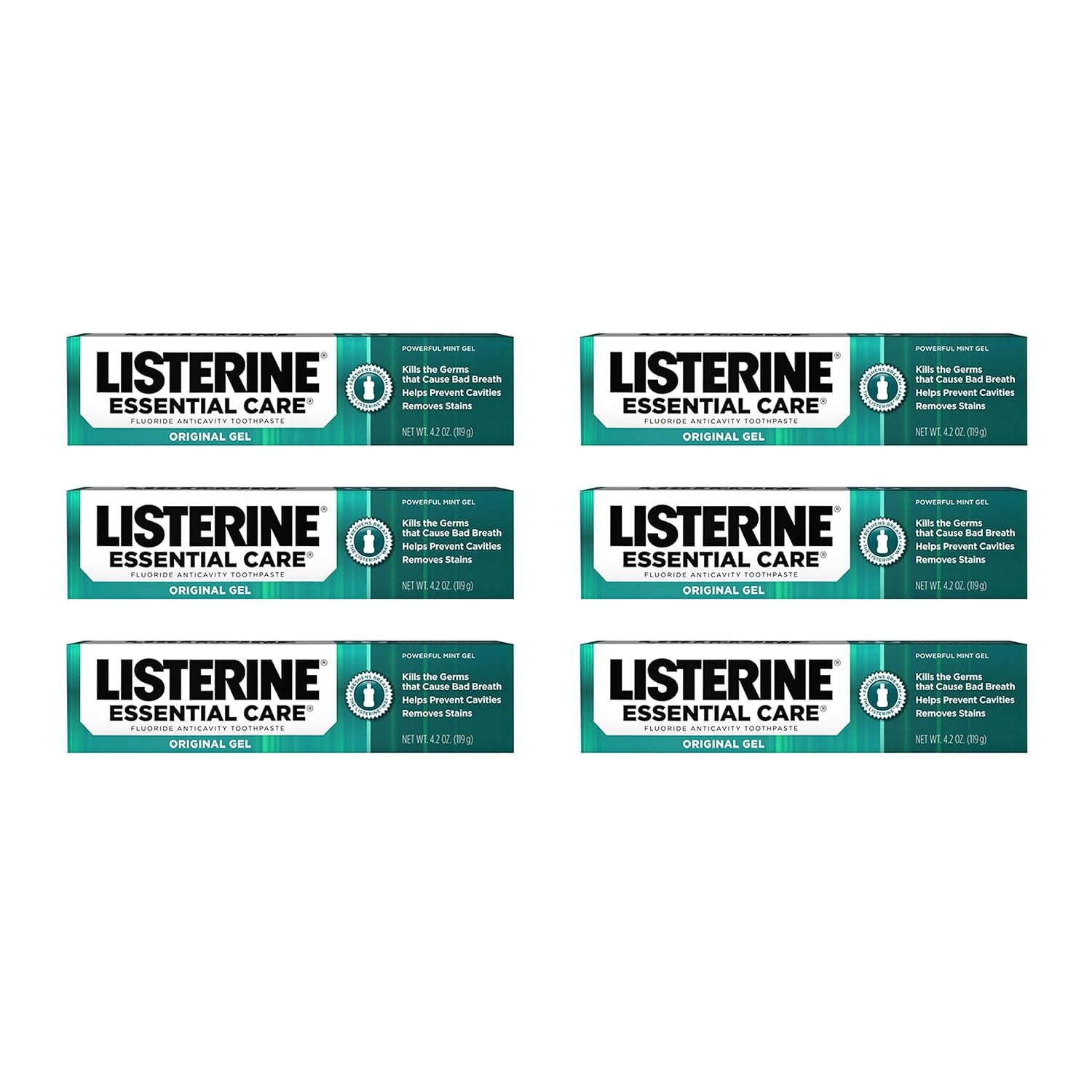 Pastă de dinți, Listerine, Essential Care, Respirație urât mirositoare, Prevenire carii, 120 g