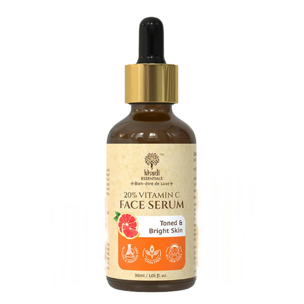 Ser de Fata, Khadi Essentials, cu Vitamina C, Ofera Luminozitate Tenului si Reduce Petele Pigmentare, 30ml