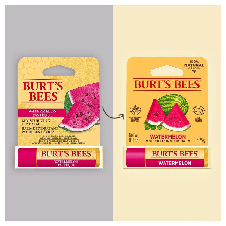Balsam buze, Burt's Bees, Aromă pepene, Hidratant, Previne crăparea, 4.25 g (0.15 oz)